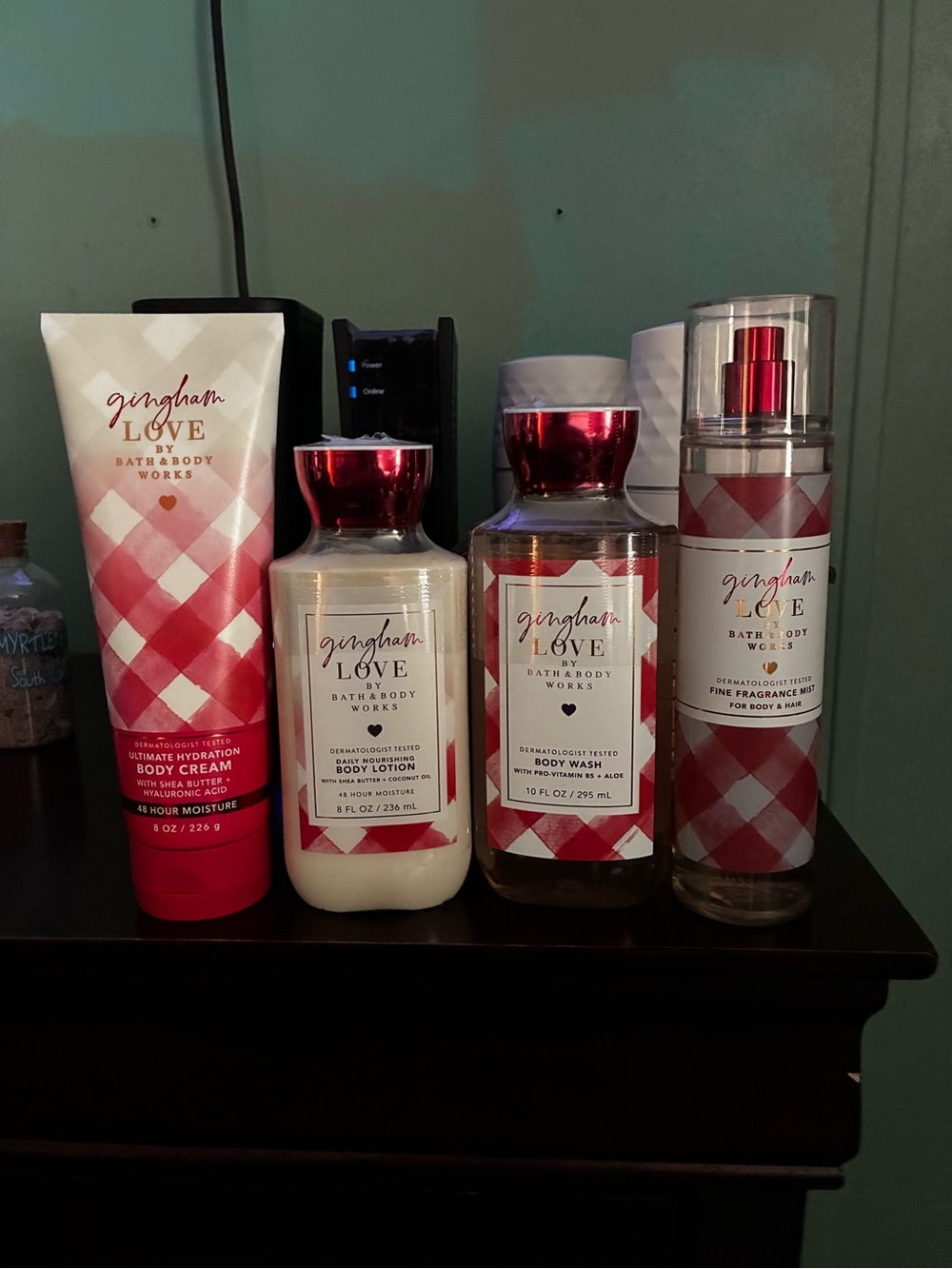 Bath & Body Works Gingham Love Body Care Set - Pink & White